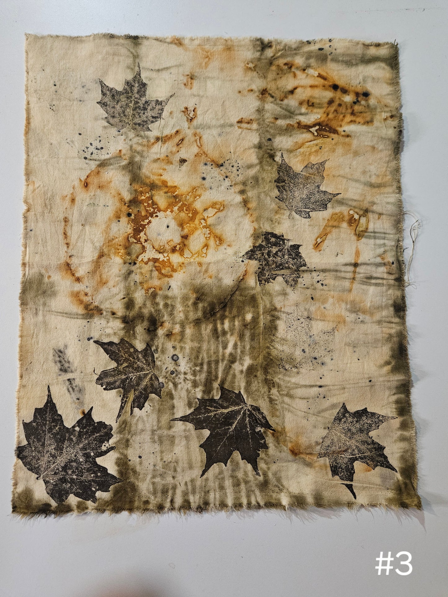 Plant dyed Hemp 'fat quarter' #3
