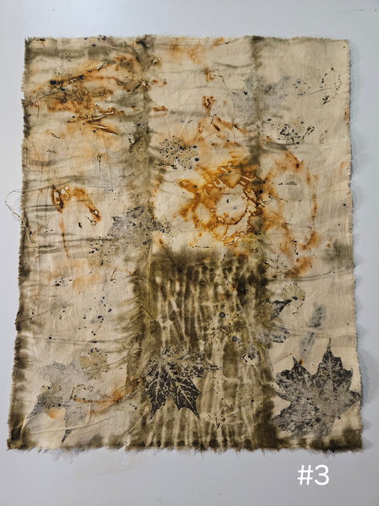 Plant dyed Hemp 'fat quarter' #3