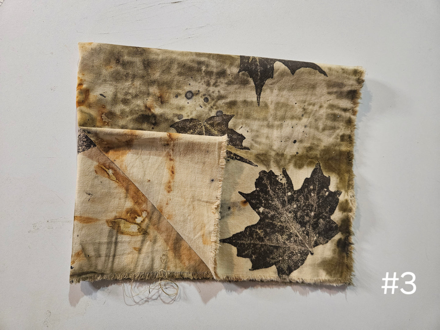 Plant dyed Hemp 'fat quarter' #3