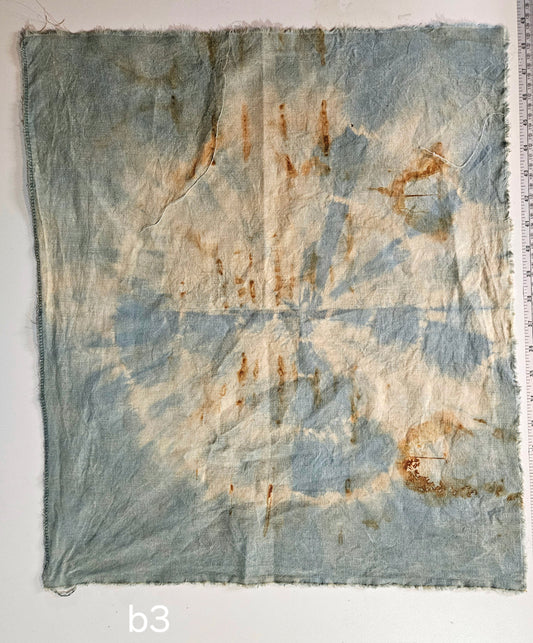 Indigo & Rust Hemp 'fat quarter' Bundle #3