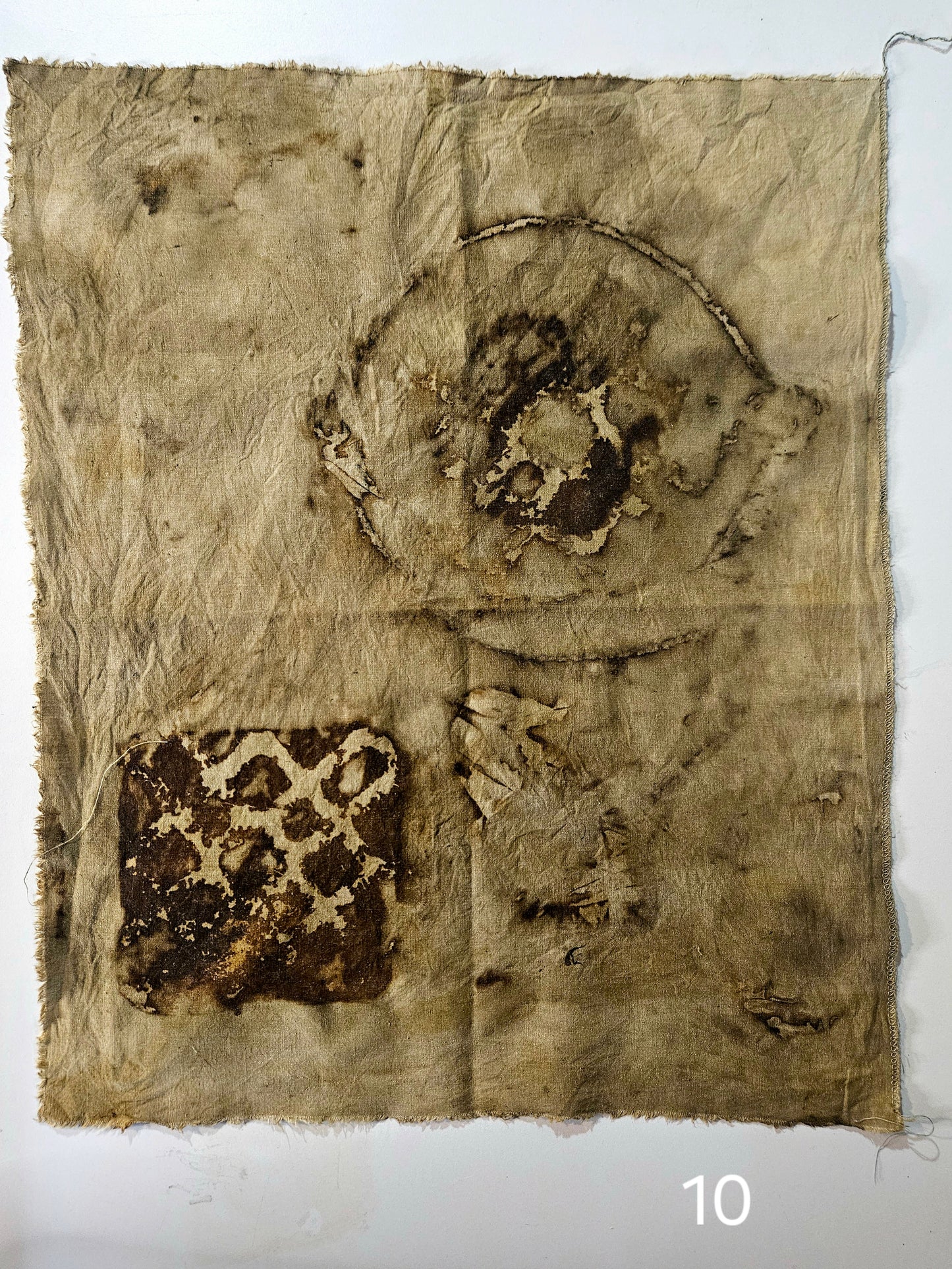 Plant dyed Hemp 'fat quarter' #10