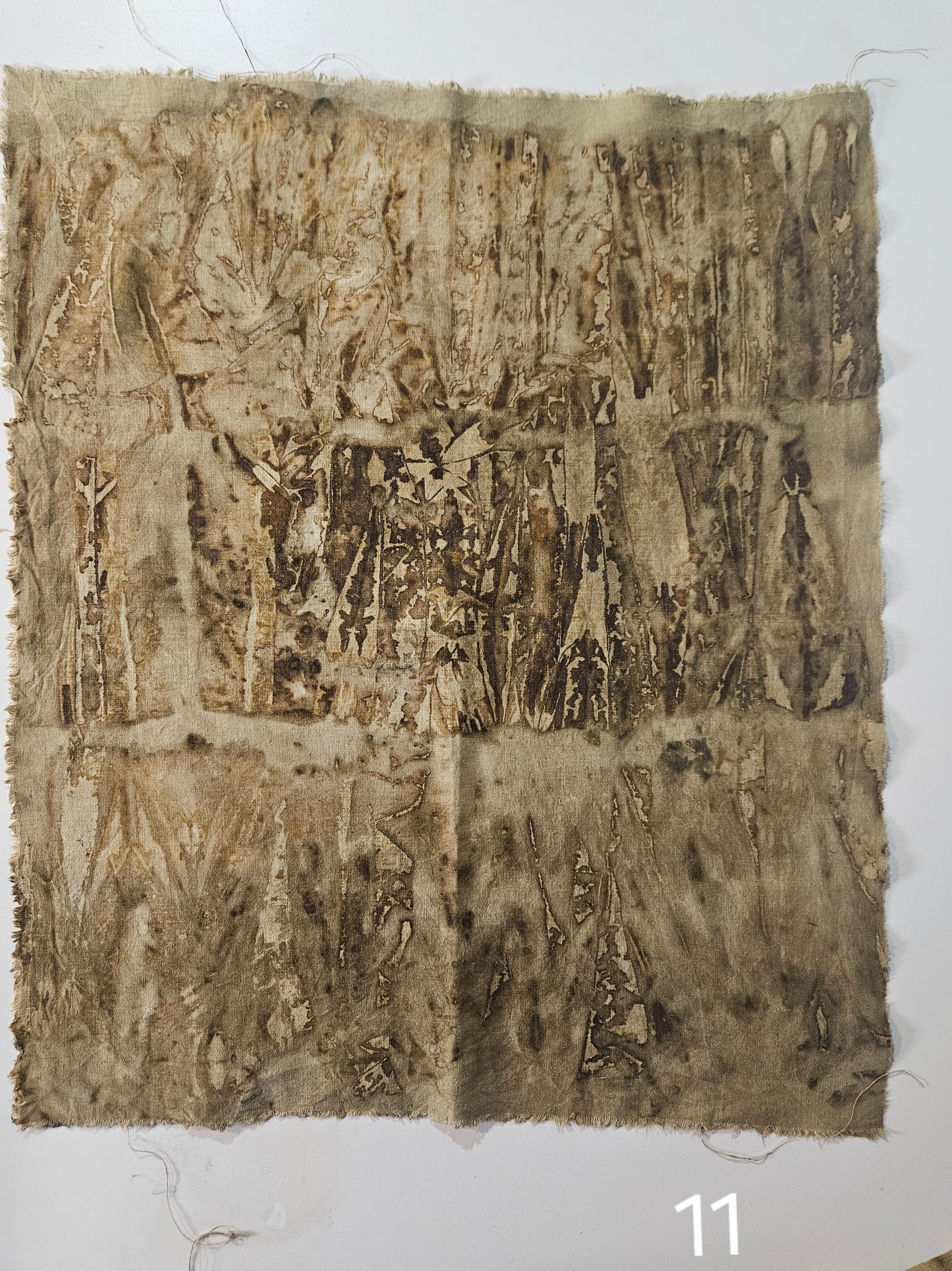 Plant dyed Hemp 'fat quarter' #11