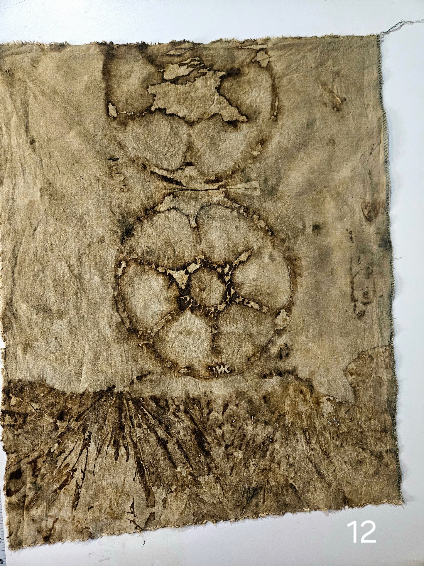 Plant dyed Hemp 'fat quarter' #12