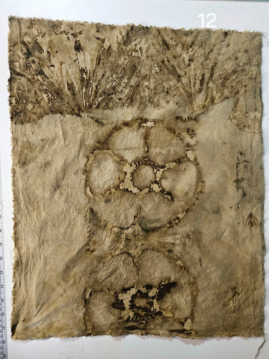 Plant dyed Hemp 'fat quarter' #12