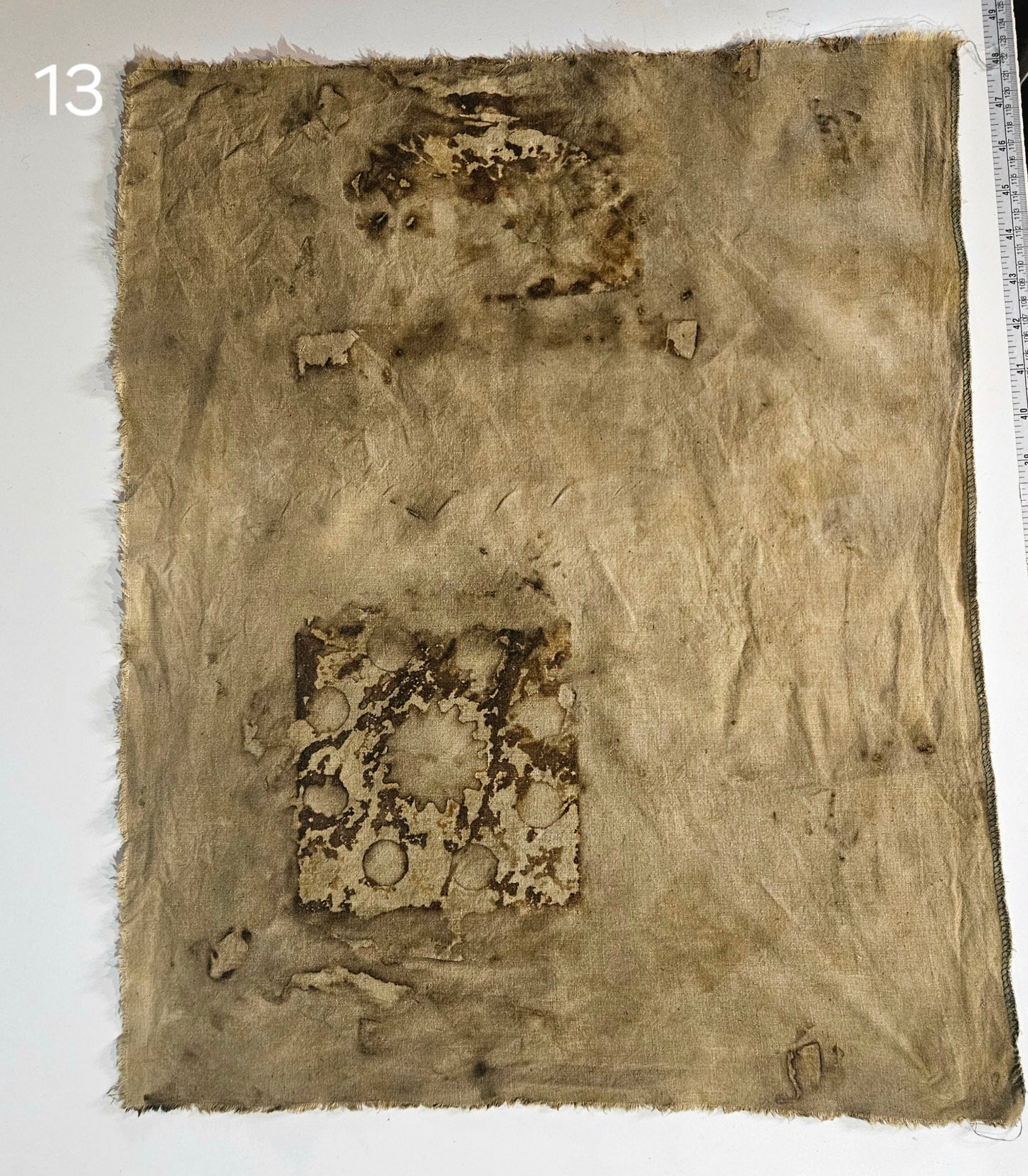 Plant dyed Hemp 'fat quarter' #13