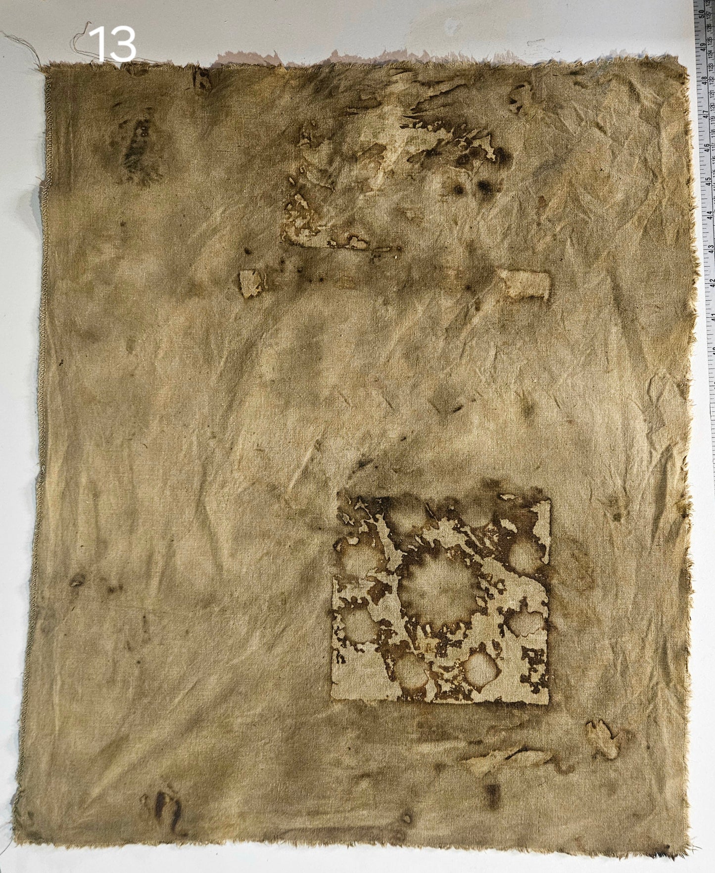 Plant dyed Hemp 'fat quarter' #13