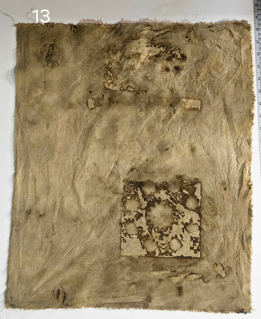 Plant dyed Hemp 'fat quarter' #13