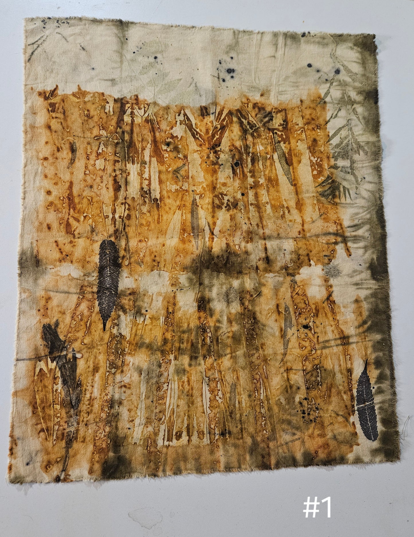 Plant dyed Hemp 'fat quarter' #1