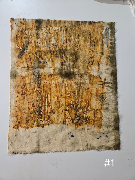 Plant dyed Hemp 'fat quarter' #1