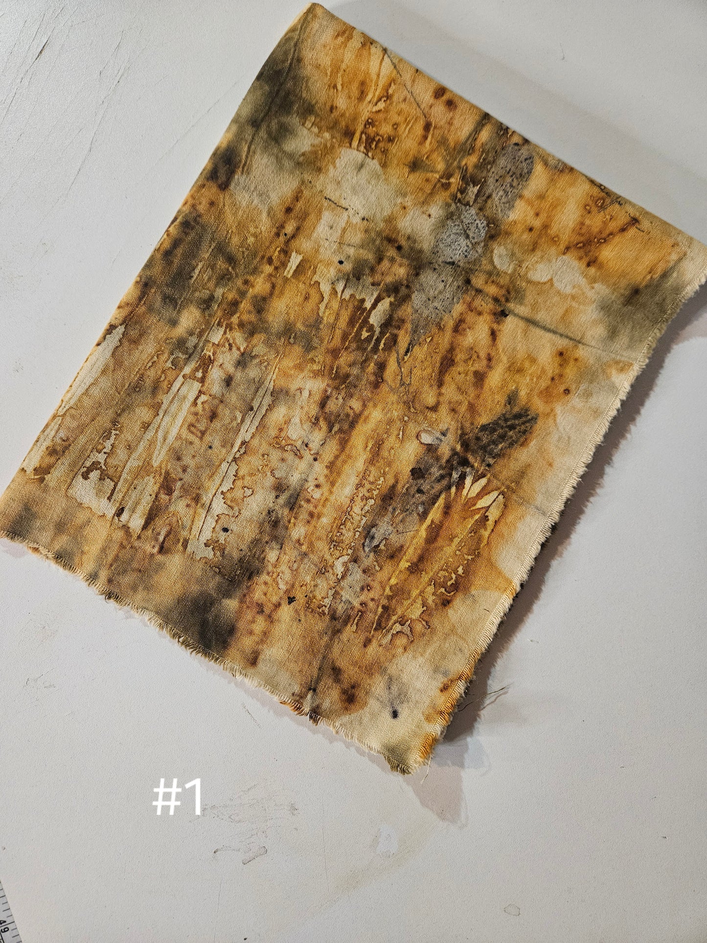 Plant dyed Hemp 'fat quarter' #1