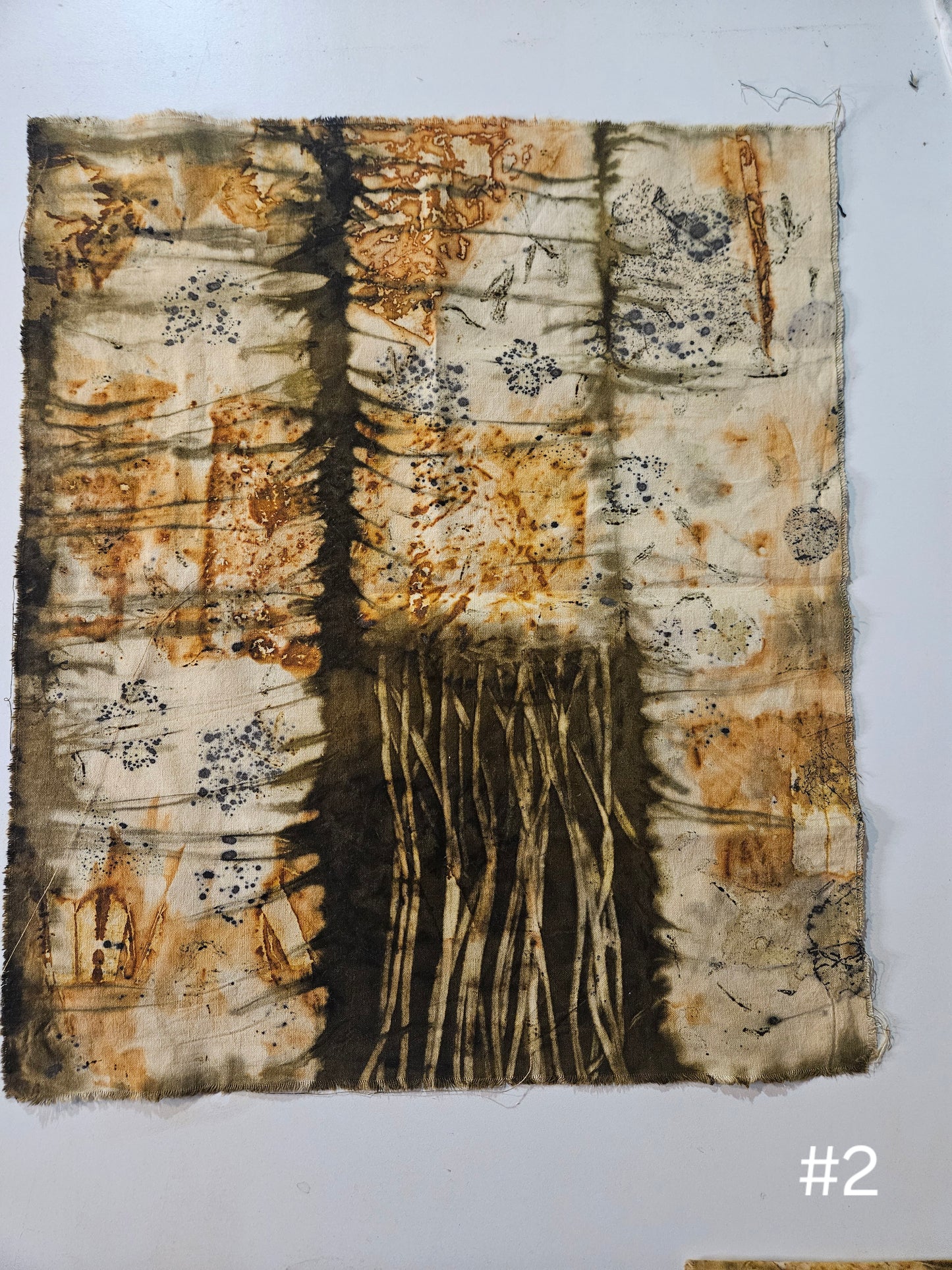 Plant dyed Hemp 'fat quarter' #2