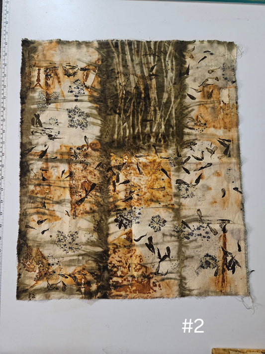 Plant dyed Hemp 'fat quarter' #2