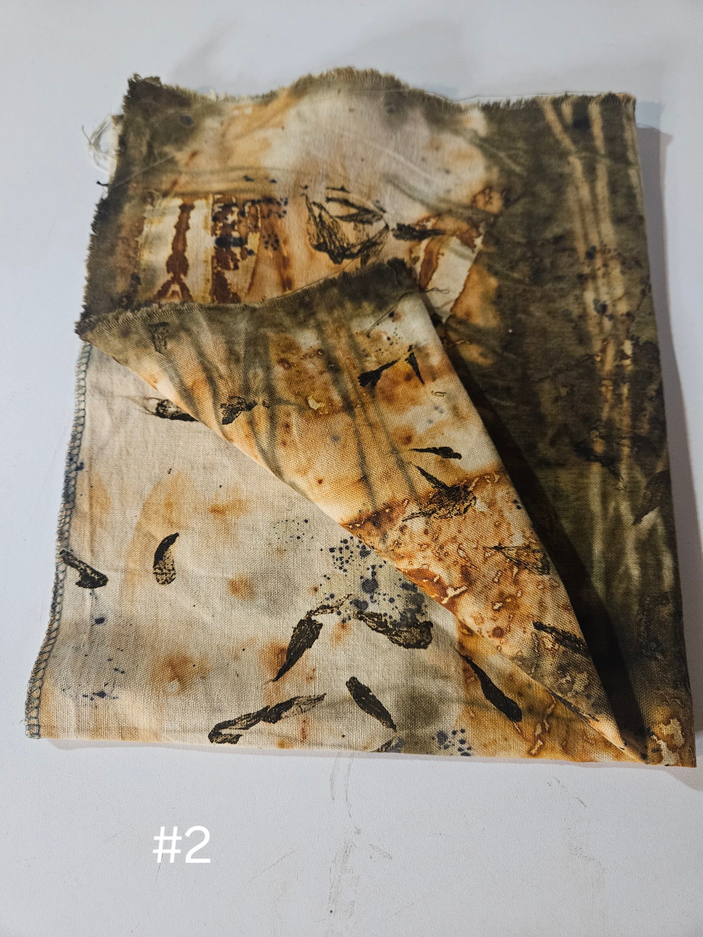 Plant dyed Hemp 'fat quarter' #2
