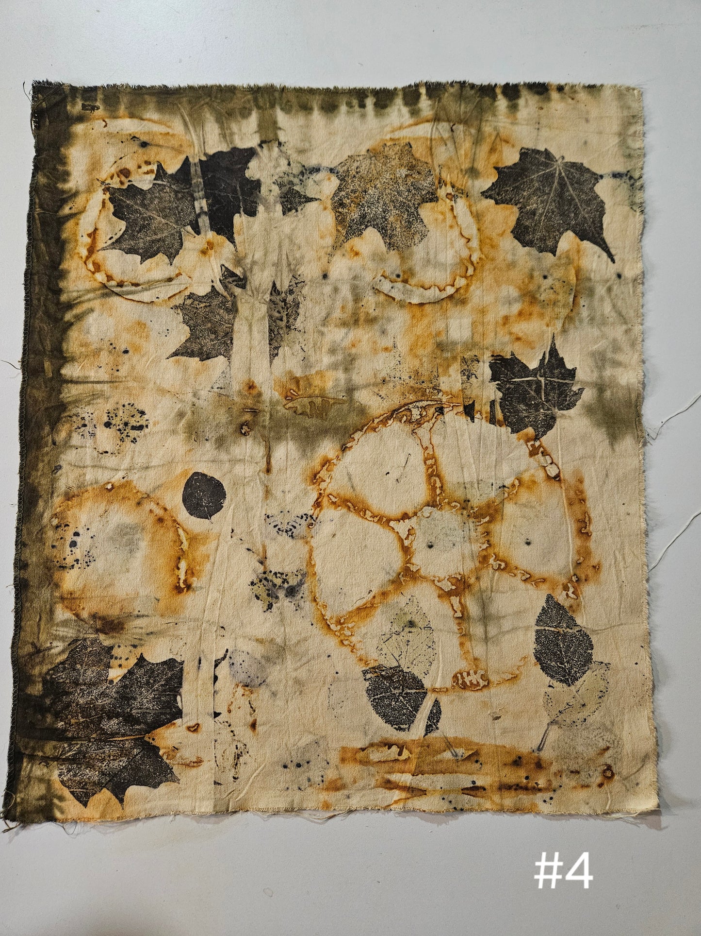 Plant dyed Hemp 'fat quarter' #4