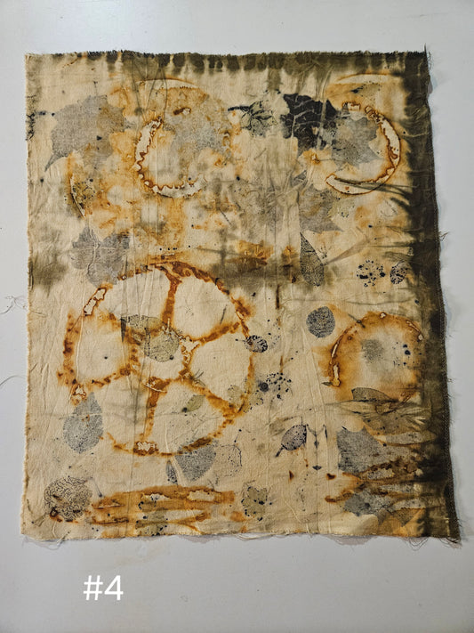 Plant dyed Hemp 'fat quarter' #4