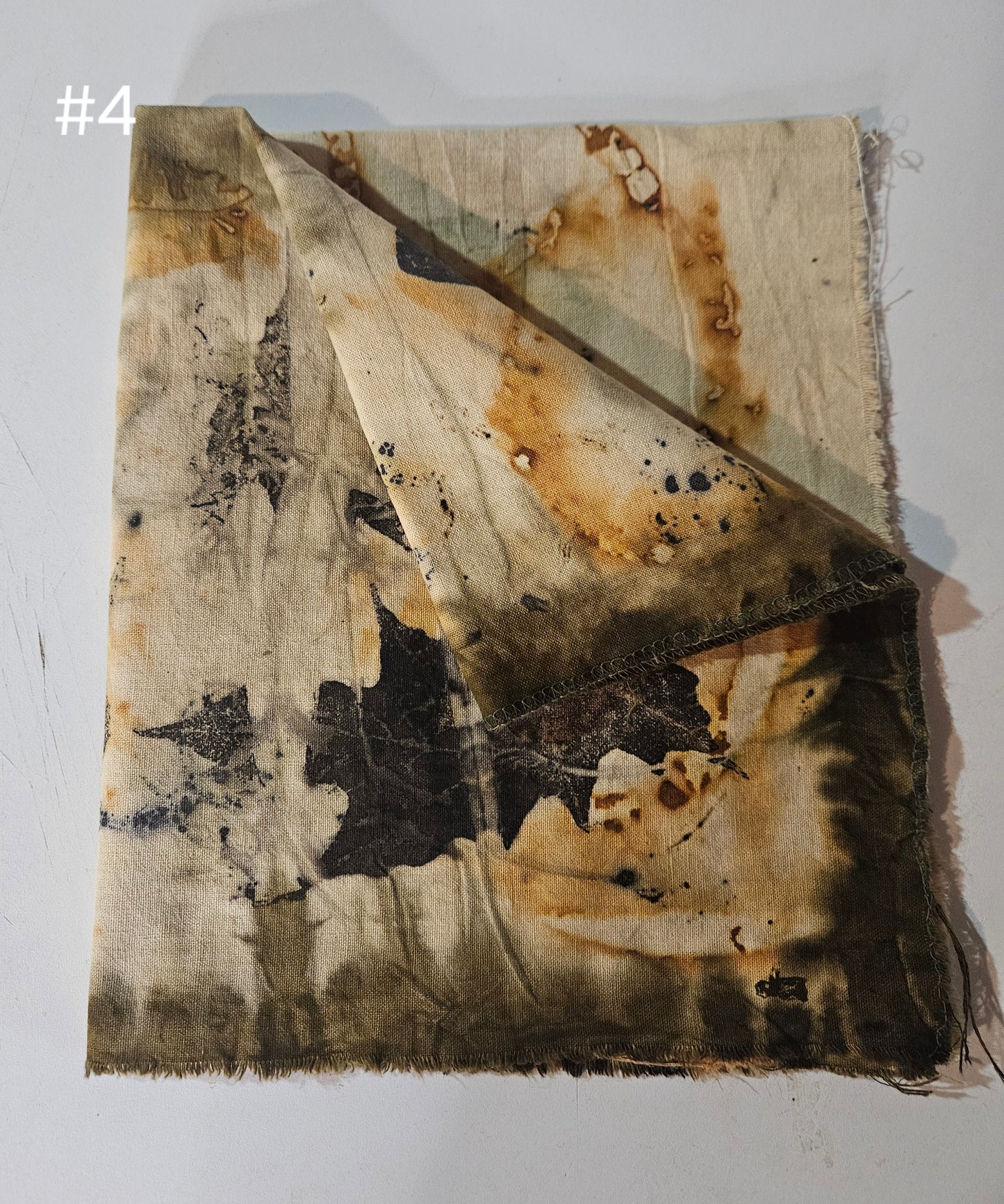 Plant dyed Hemp 'fat quarter' #4