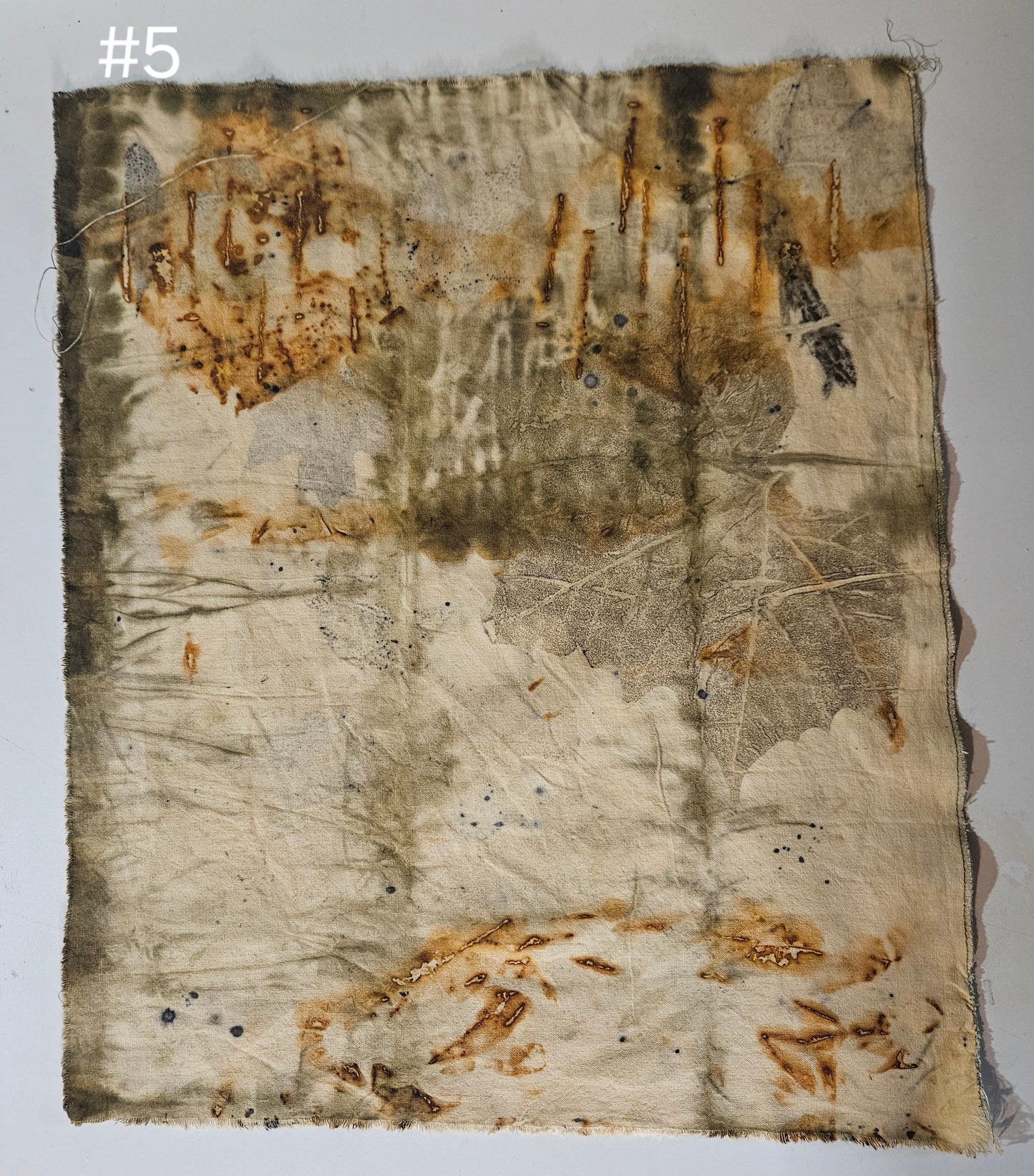 Plant dyed Hemp 'fat quarter' #5