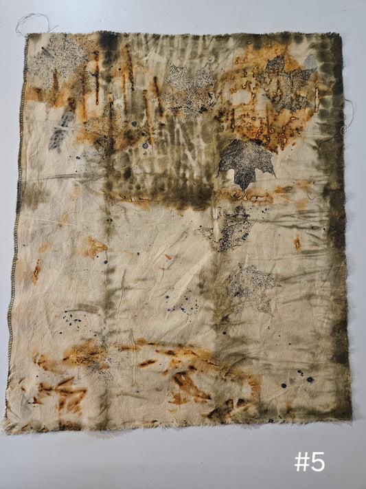 Plant dyed Hemp 'fat quarter' #5