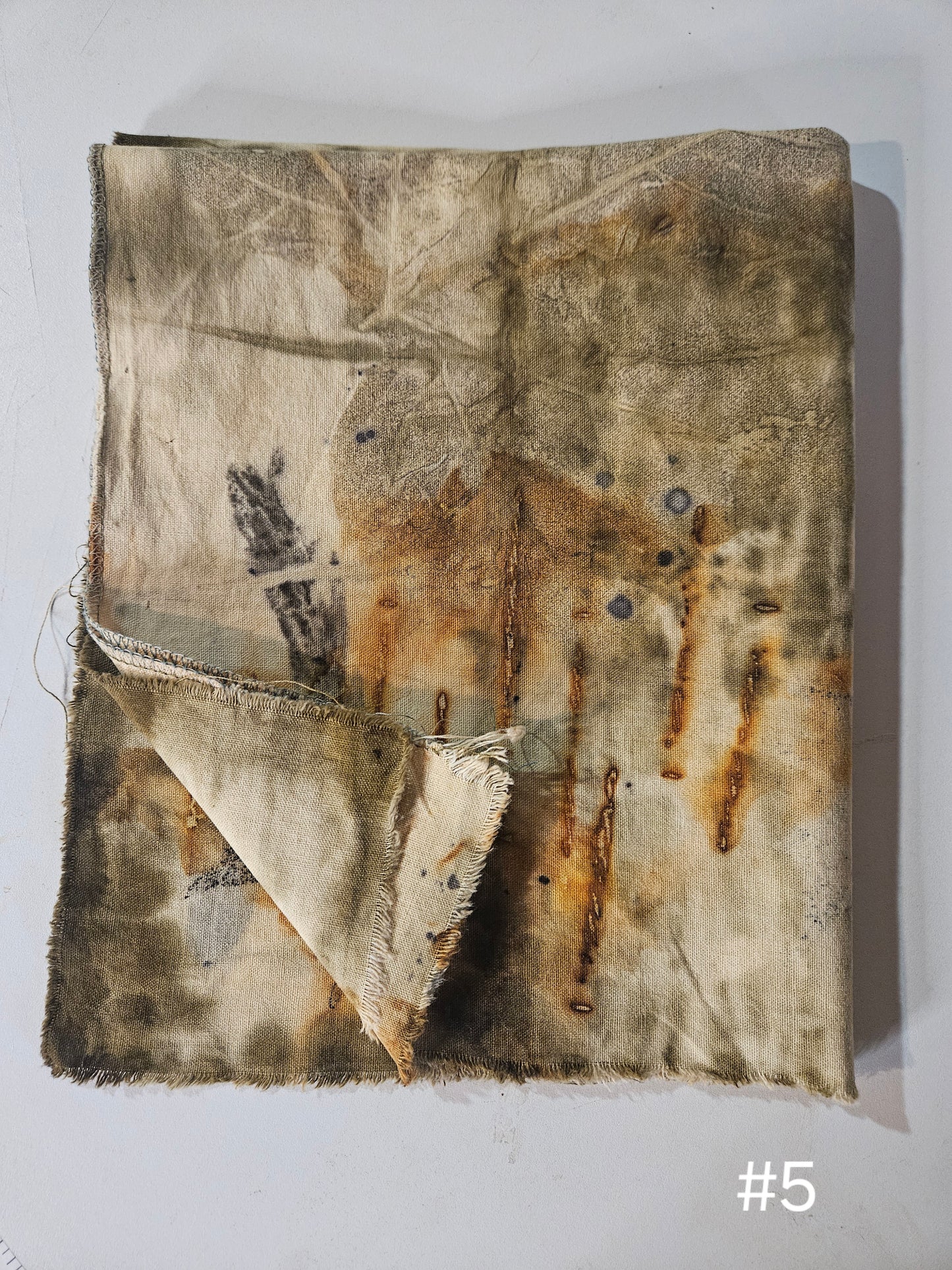 Plant dyed Hemp 'fat quarter' #5