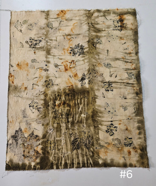 Plant dyed Hemp 'fat quarter' #6