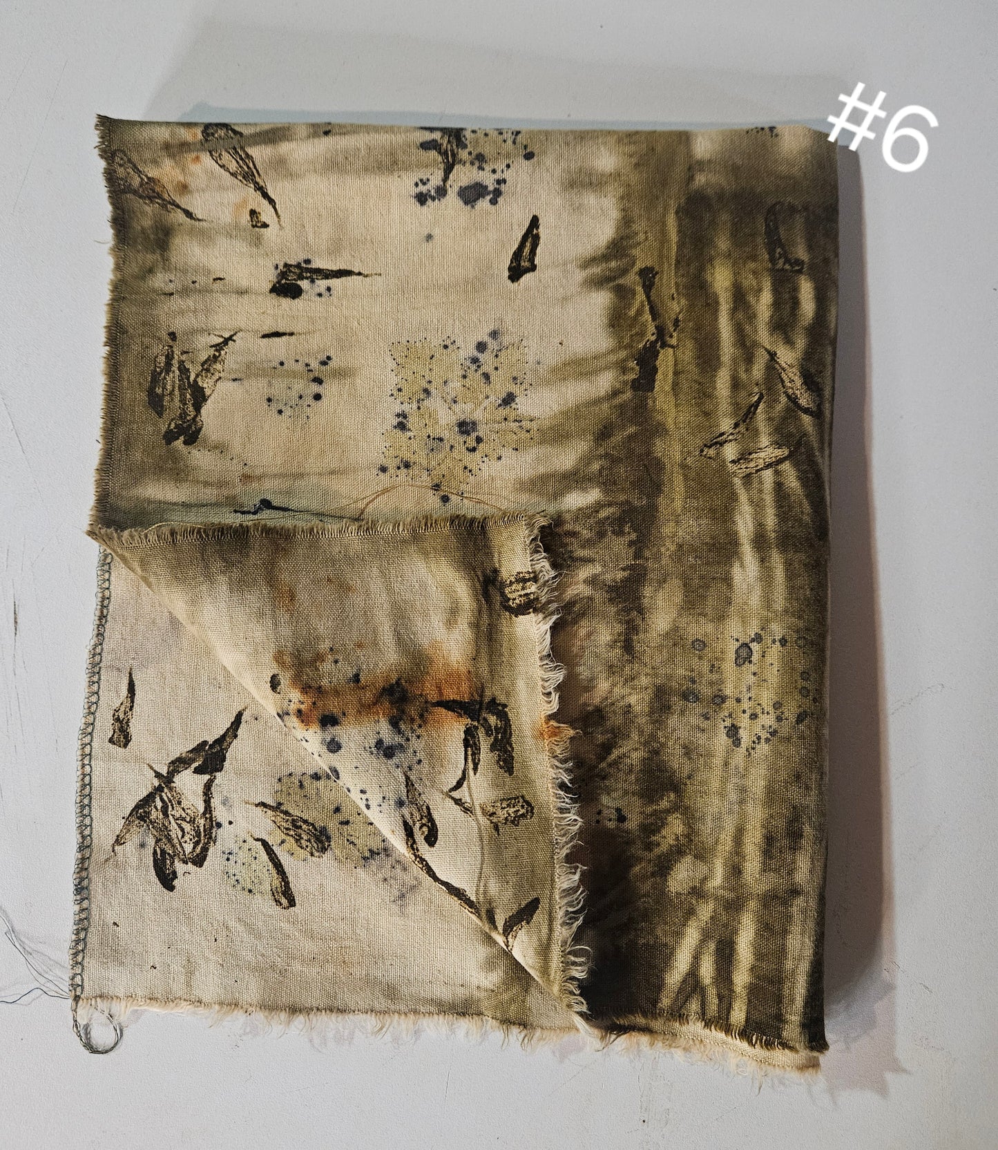 Plant dyed Hemp 'fat quarter' #6