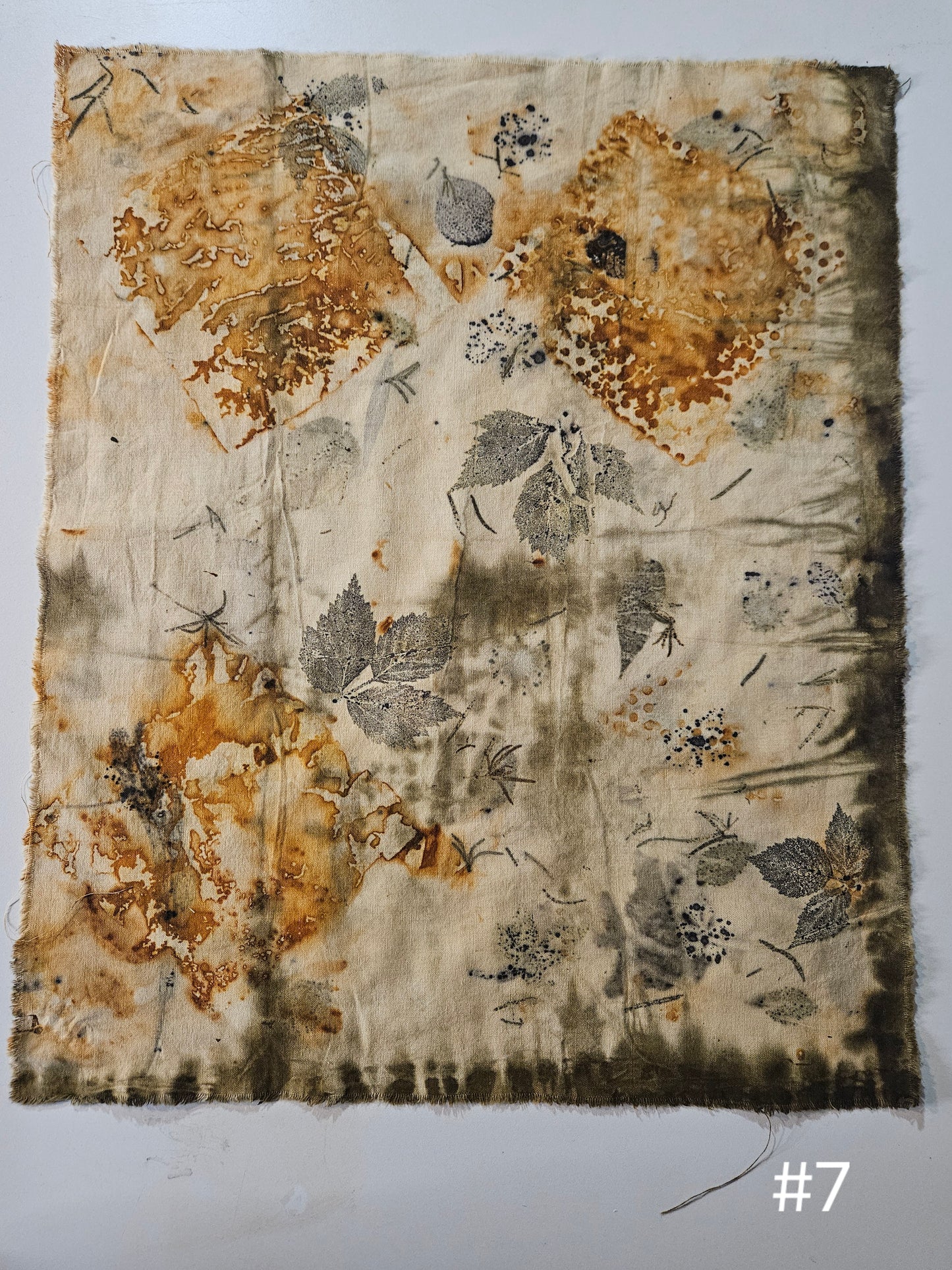Plant dyed Hemp 'fat quarter' #7
