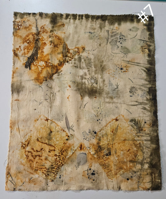 Plant dyed Hemp 'fat quarter' #7