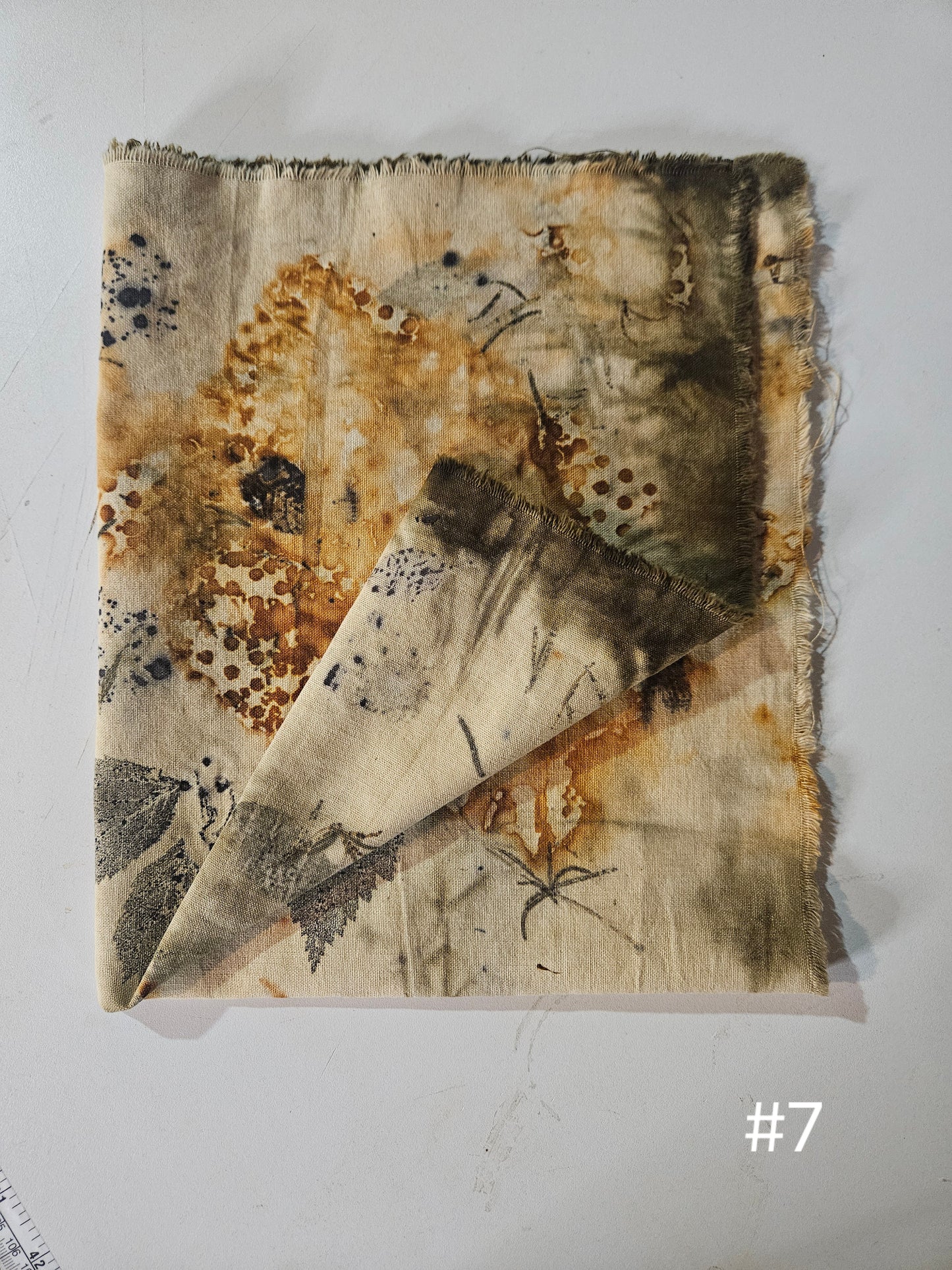 Plant dyed Hemp 'fat quarter' #7