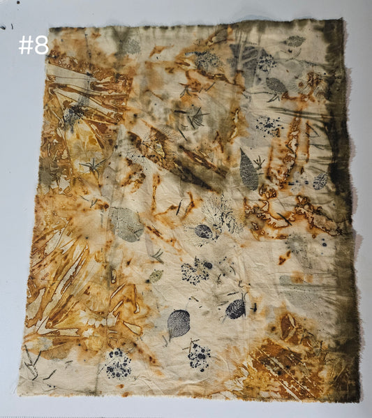 Plant dyed Hemp 'fat quarter' #8