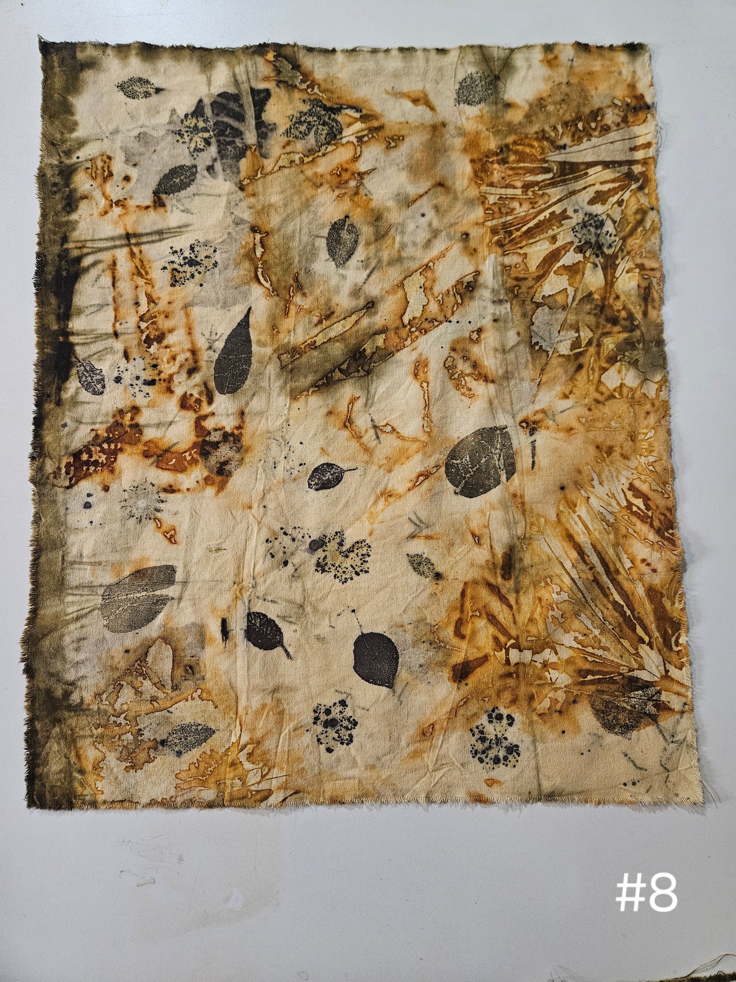 Plant dyed Hemp 'fat quarter' #8