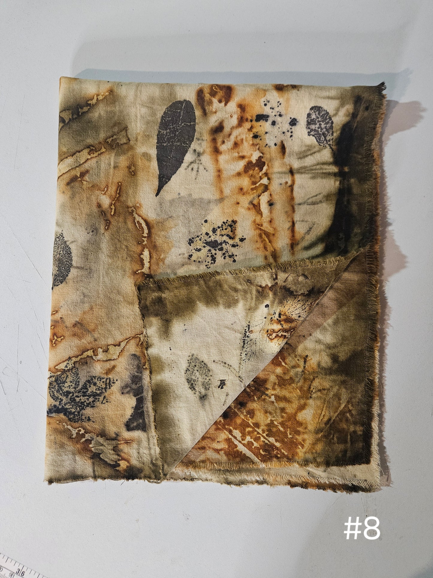 Plant dyed Hemp 'fat quarter' #8