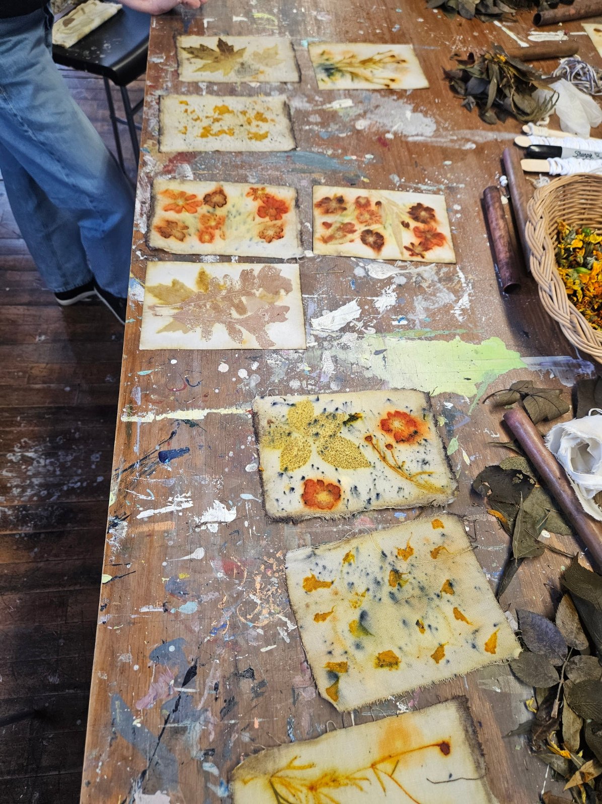 eco-printing on paper Sat. Sept. 20th 2025