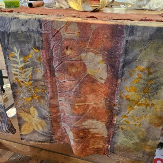 Eco printing with backgrounds Saturday February 7th 2026