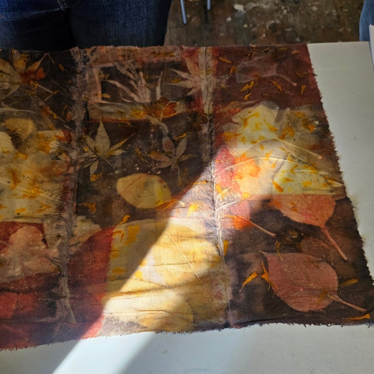 Eco printing with backgrounds Saturday February 8th 2025