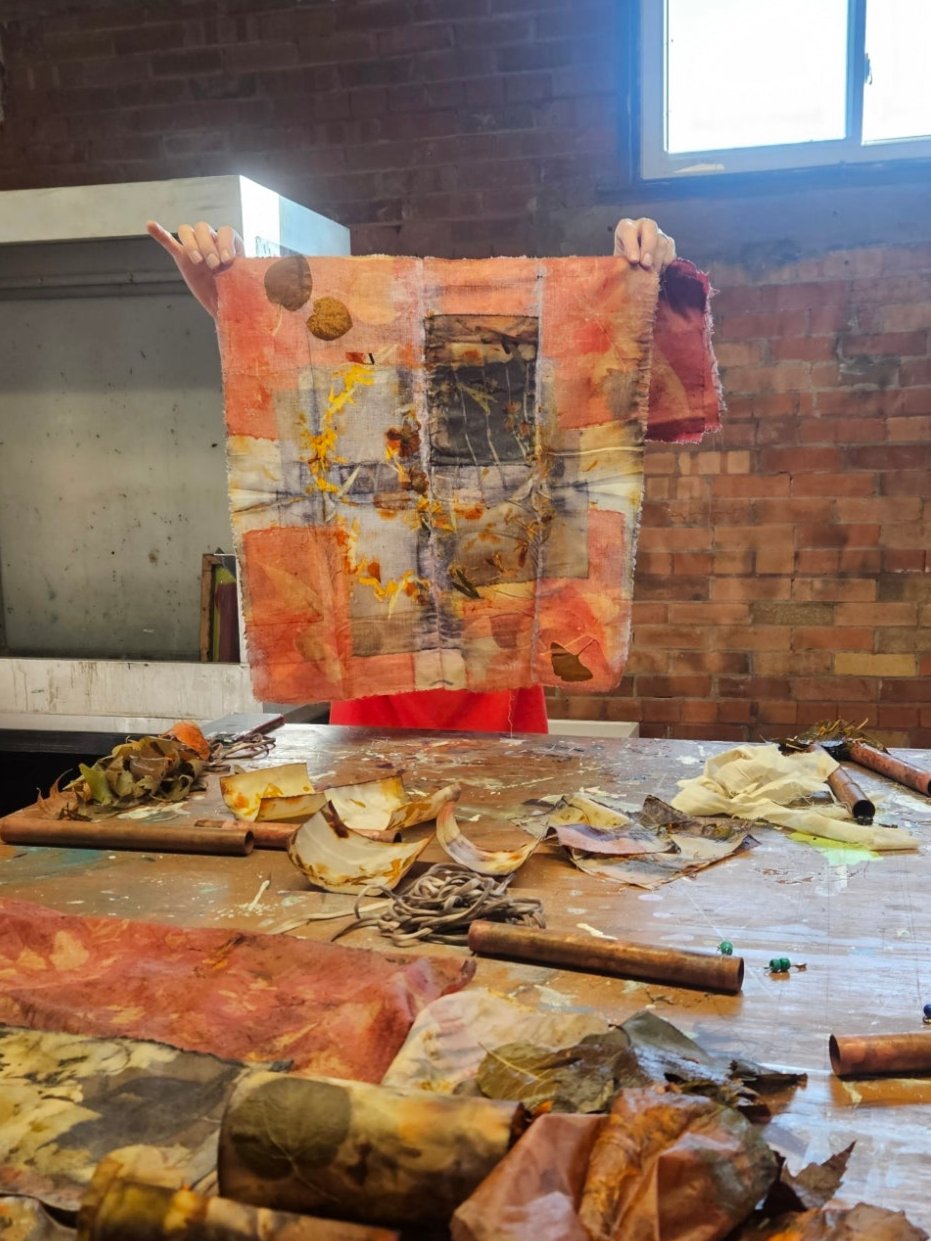 Eco printing with backgrounds Saturday February 8th 2025