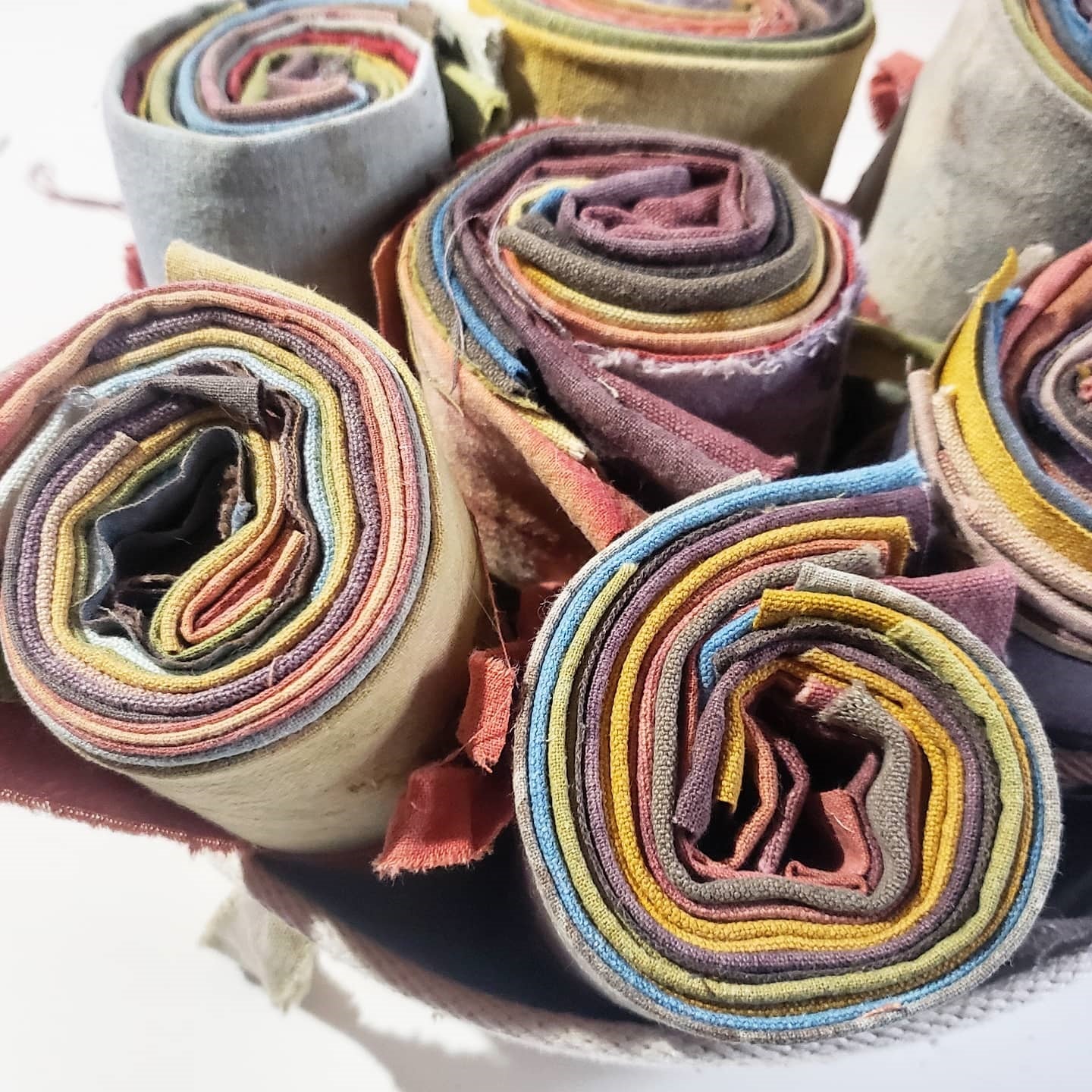 Eco Dyed Hemp Fabric Scraps