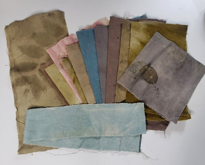 Eco Dyed Hemp Fabric Scraps