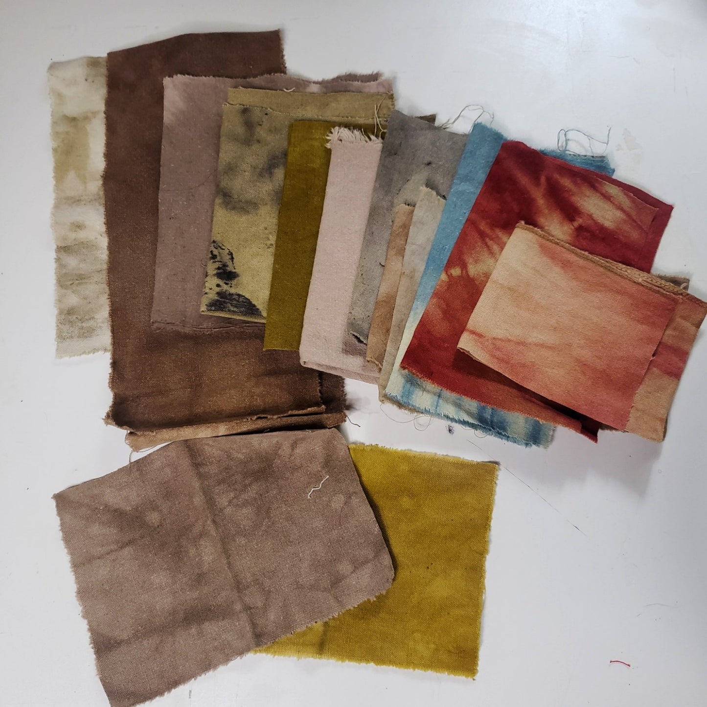 Eco Dyed Hemp Fabric Scraps